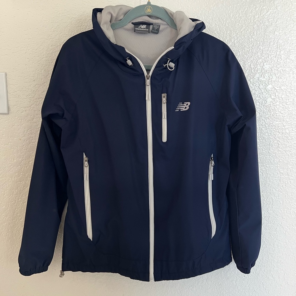 New Balance Gray and Black Mesh Windbreaker Jacket